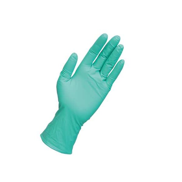 Disposable Exam Gloves, Neoprene, Powder Free, Green, L, 100 PK