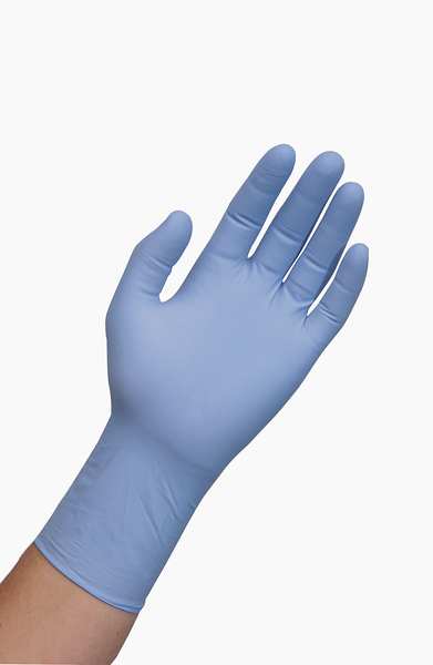 Exam Gloves with Textured Fingertips, Nitrile, Powder Free, Blue, L, 50 PK