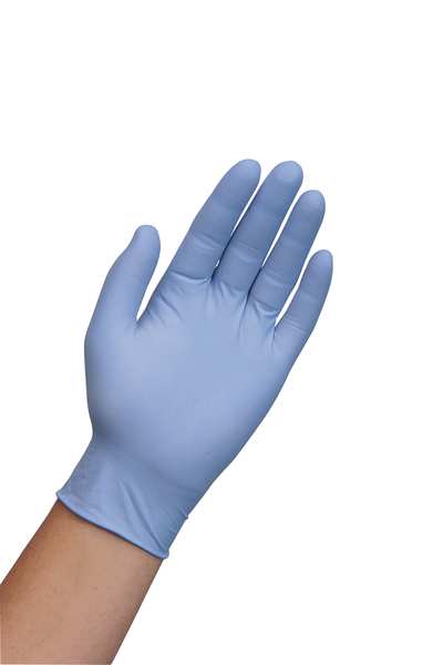 Exam Gloves with Textured Fingertips, Nitrile, Powder Free, Blue, L, 50 PK