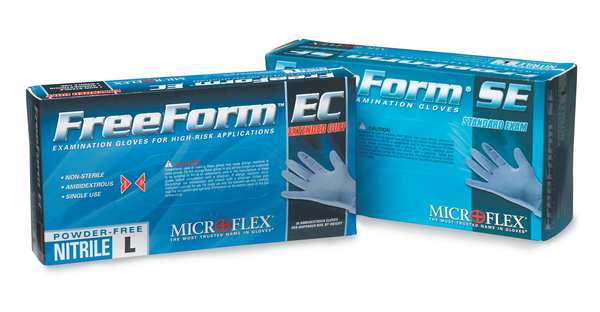 Exam Gloves with Textured Fingertips, Nitrile, Powder Free, Blue, M, 100 PK