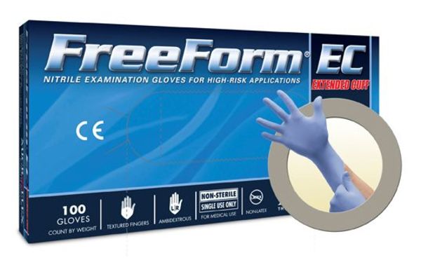 Exam Gloves with Textured Fingertips, Nitrile, Powder Free, Blue, L, 50 PK
