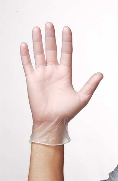 Vinyl Exam Gloves, Vinyl, Powder Free, Clear, M, 100 PK