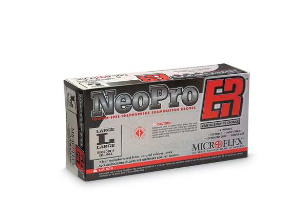 Disposable Exam Gloves, Neoprene, Powder Free, Green, L, 50 PK