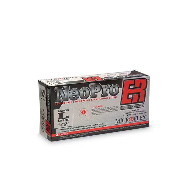 Disposable Exam Gloves, Neoprene, Powder Free, Green, M, 50 PK