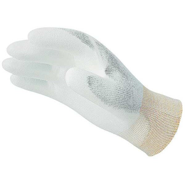 Polyurethane Coated Gloves, Palm Coverage, White, XL, PR