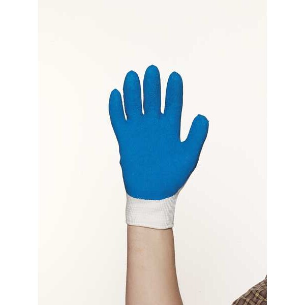 Latex Coated Gloves, Palm Coverage, Black/Gray, L, PR