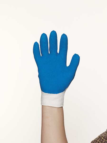 Latex Coated Gloves, Palm Coverage, Black/Gray, XL, PR