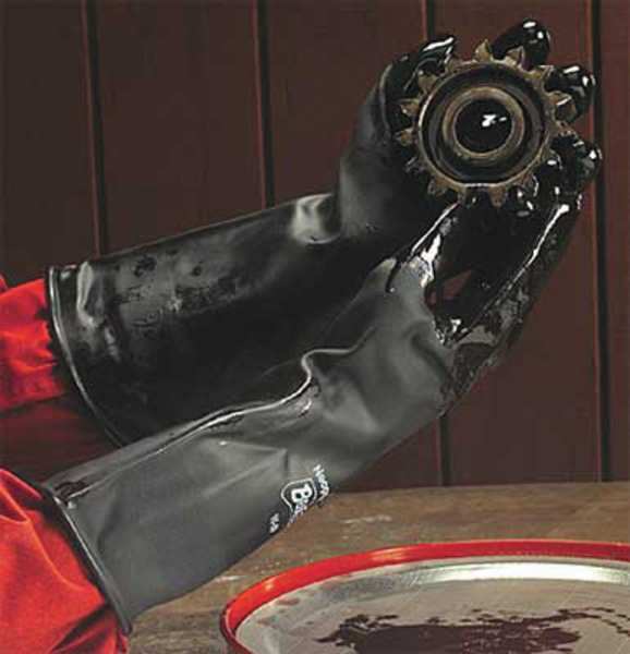 Chemical Resistant Gloves, 8, Black, PR