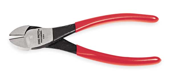 7 3/8 in Diagonal Cutting Plier Flush Cut Oval Nose Uninsulated