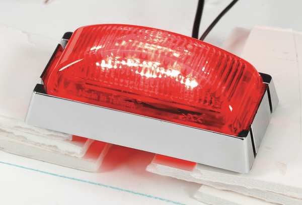 Clearance Light, LED, Red, Surf, Rect, 2-7/8L