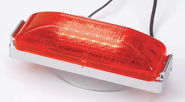 Clearance Light, LED, Red, Surf, Rect, 4 L