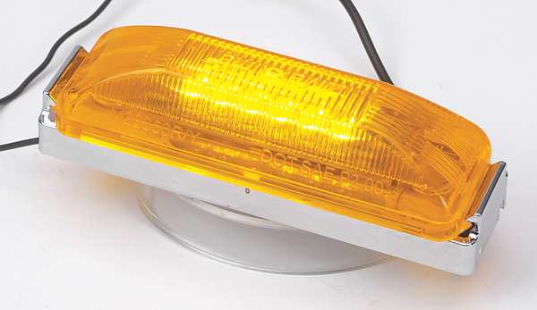 Clearance Light, LED, Amber, Rect, 4 In L