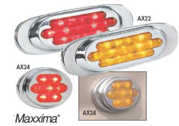 Clearance Light, LED, Red, Surface, Oval, 3 L