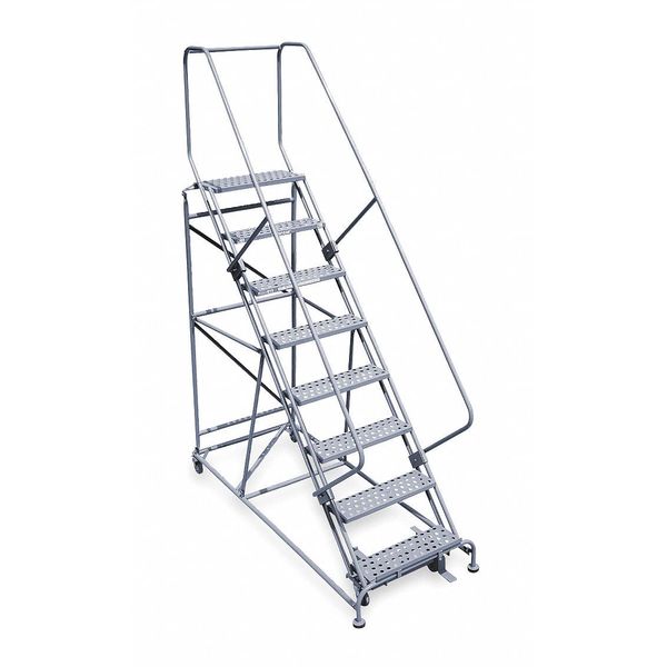 120 in H Steel Rolling Ladder, 9 Steps