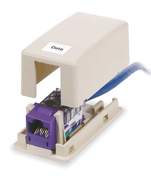 Hubbell iStation Mounting Box for Keystone Module - Light Almond, Office White