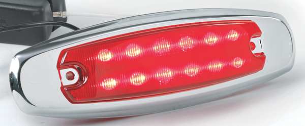 Clearance Light, LED, Rd, Surf, Oval, 6-1/4 L