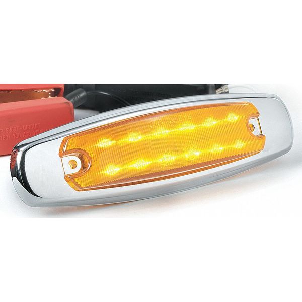 Clearance Light, LED, Amber, Oval, 6-1/4 L