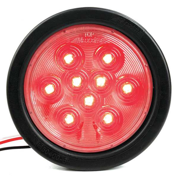 Stop/Tail/Turn Light, LED, Red, Round, 4 Dia
