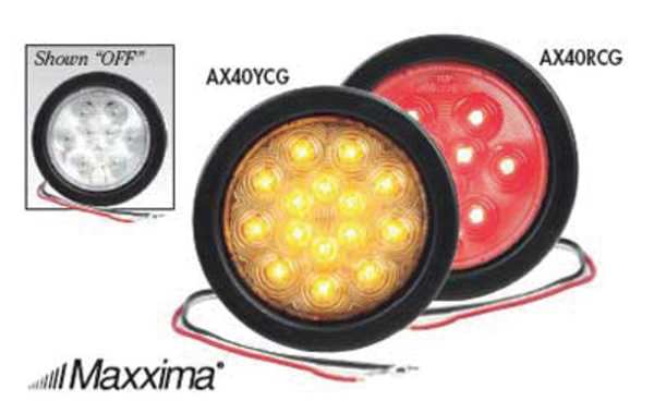 Stop/Tail/Turn Light, LED, Red, Round, 4 Dia
