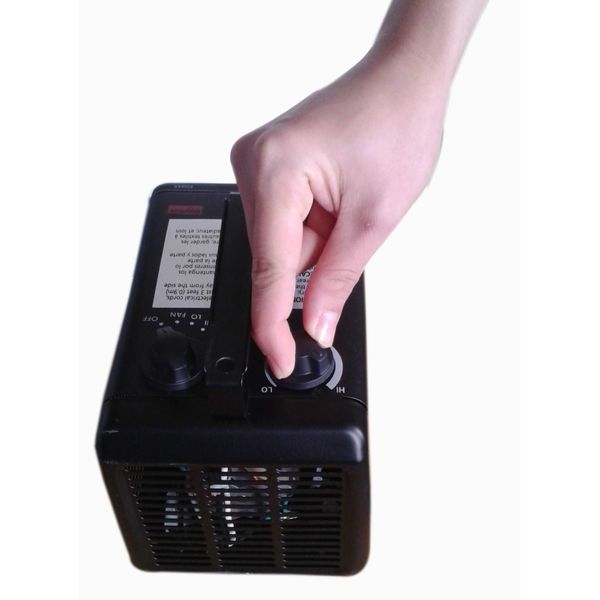 Portable Electric Heater, 1500W/1000W, 120V AC, 1 Phase