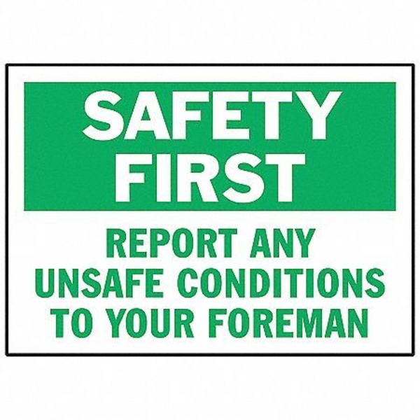 Safety Label, 3-1/2 In. H, Polyester, PK5