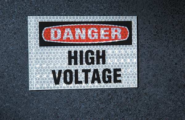 Safety Label, 3-1/2 In. H, 5 In. W, PK8
