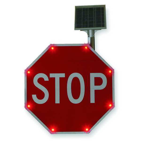 LED Stop Sign, Stop, Aluminum, 36