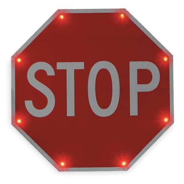 LED Stop Sign, Stop, Aluminum, 36