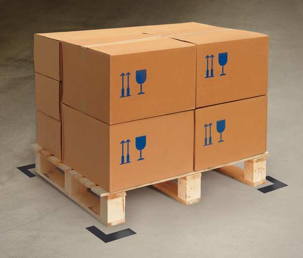 Floor Marking Tape, Angle, 2In W, Wht, PK100