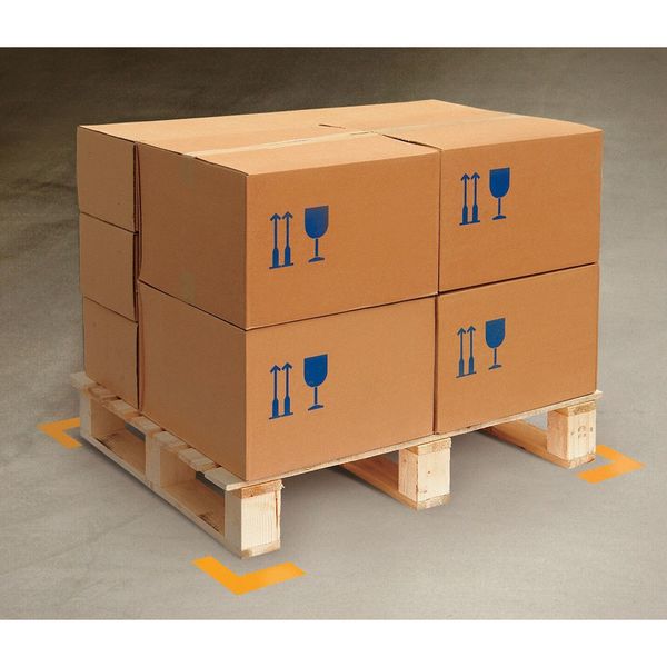 Floor Marking Tape, Angle, 2In W, Ylw, PK100