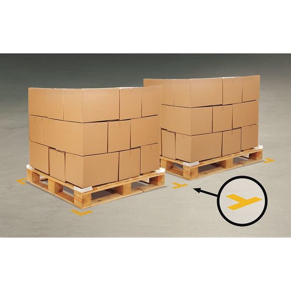 Floor Marking Tape, T, 2In W, 6In L, PK100