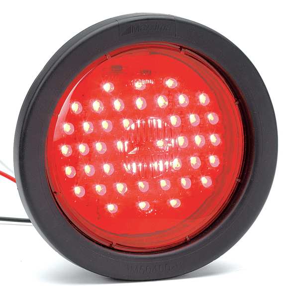 Stop/Tail/Turn Light, LED, Red, Round, 4 Dia