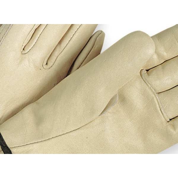 Leather Drivers Gloves, Cowhide, Full Finger, Shirred Slip-On, Large, 1 Pair