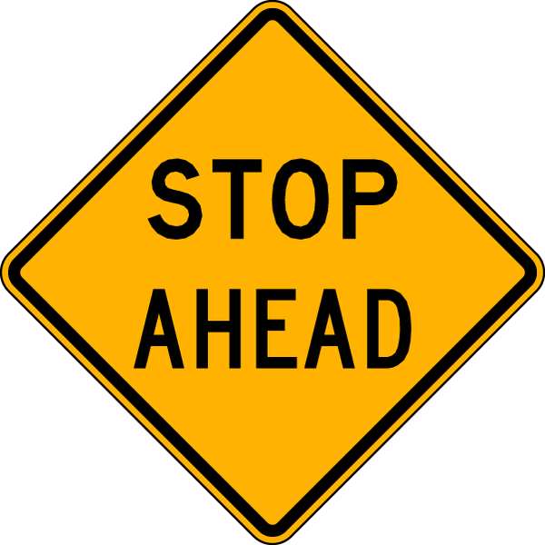Stop Ahead Traffic Sign, 36 in Height, 36 in Width, Aluminum, Diamond, English