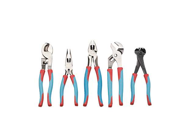 10 in Code Blue Straight Jaw Tongue and Groove Plier, Serrated