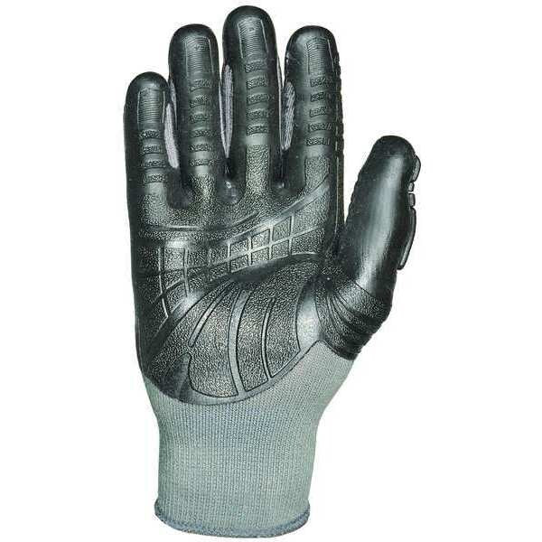 Coated Gloves, Gray, Seamless Knit