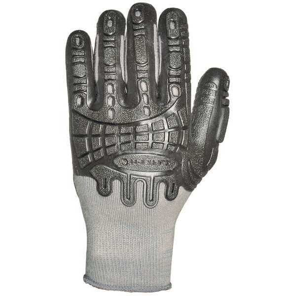 Coated Gloves, Gray, Seamless Knit