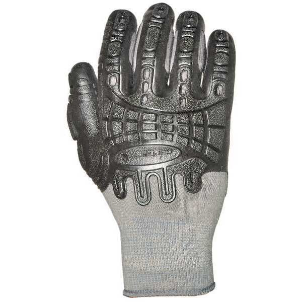 Coated Gloves, Gray, Seamless Knit