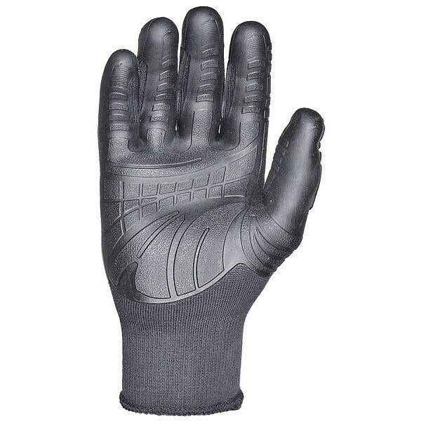 Coated Gloves, Black, Seamless Knit