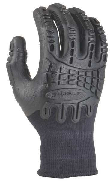 Coated Gloves, Black, Seamless Knit