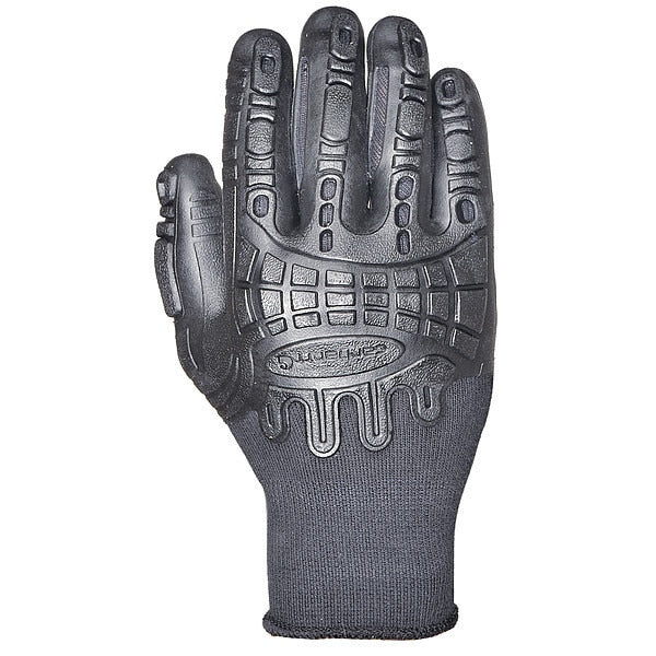 Coated Gloves, Black, Seamless Knit