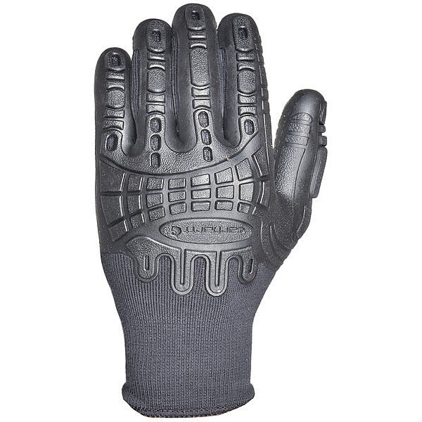 Coated Gloves, Black, Seamless Knit
