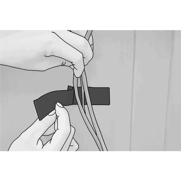 Reclosable Fastener, Rubber Adhesive, 4 in, 1 in Wd, Black, 25 PK