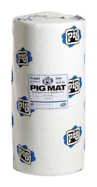 Sorbents, 32 gal. Oil Absorbed, White, Polypropylene