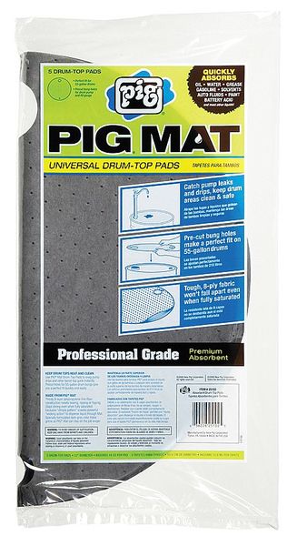 Sorbents, 0.70 gal. Universal Absorbed, Gray, Polypropylene, 5 PK