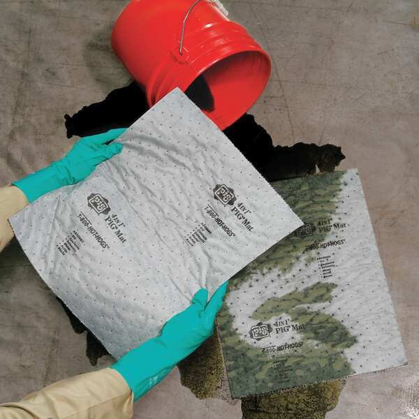 Sorbents, 17 gal/pk, 17.4 gal/pad, Universal Absorbed, Gray, Polypropylene
