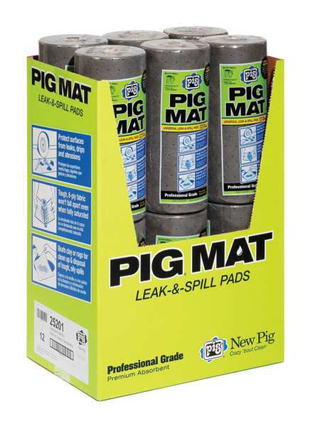 Sorbents, 3.3 gal. Universal Absorbed, Gray, Polypropylene
