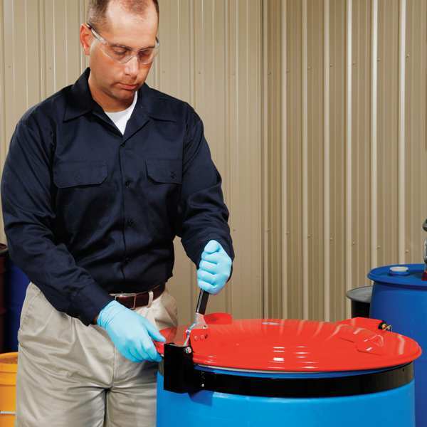 Latching Lid for Poly Drum, Red