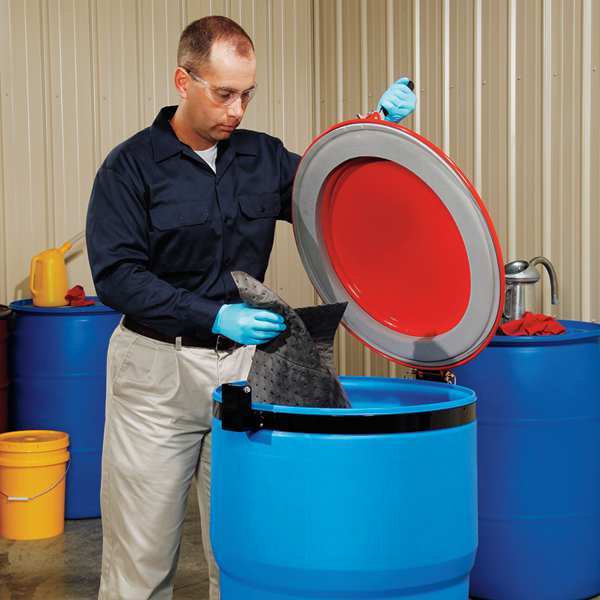 Latching Lid for Poly Drum, Red