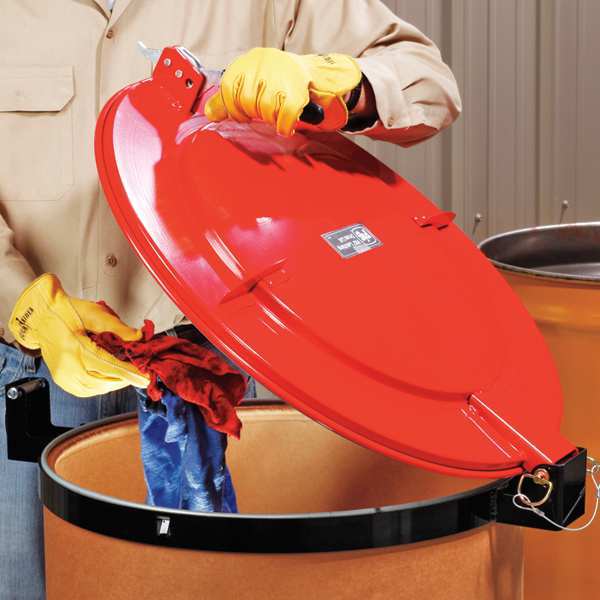 Latching Lid for Fiber Drum, Red